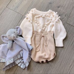 Baby Girl Valentines Sweater Cotton Romper Bodysuit